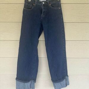 S.O.N.G. Women’s Dark Wash Wide Leg Cuffed Jeans Size 00/23